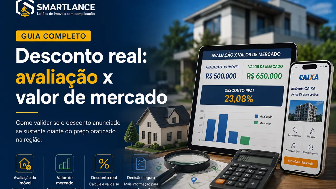 Desconto real: avaliação x valor de mercado